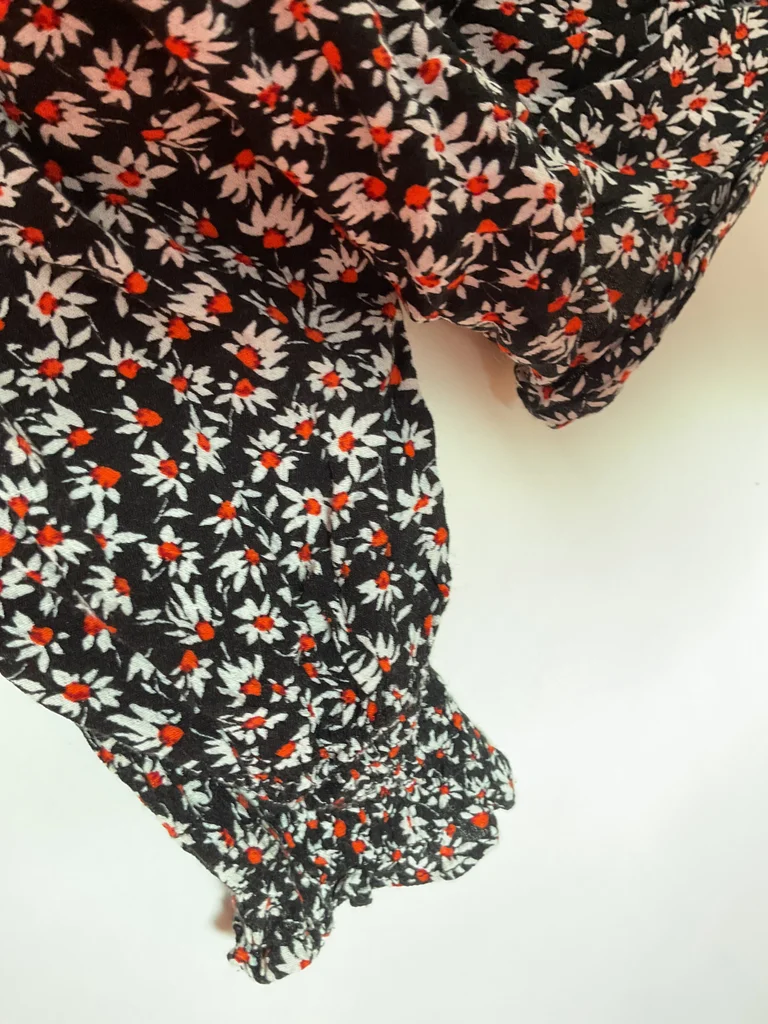 🔥-20%🔥 Top Cropped Cache-Cœur Bershka Floral Preto T.M – photo 2